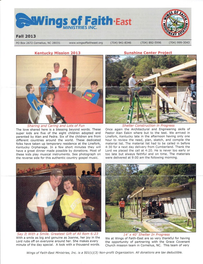 WOF East Newsletter Dec-2013 Flyer Page 1