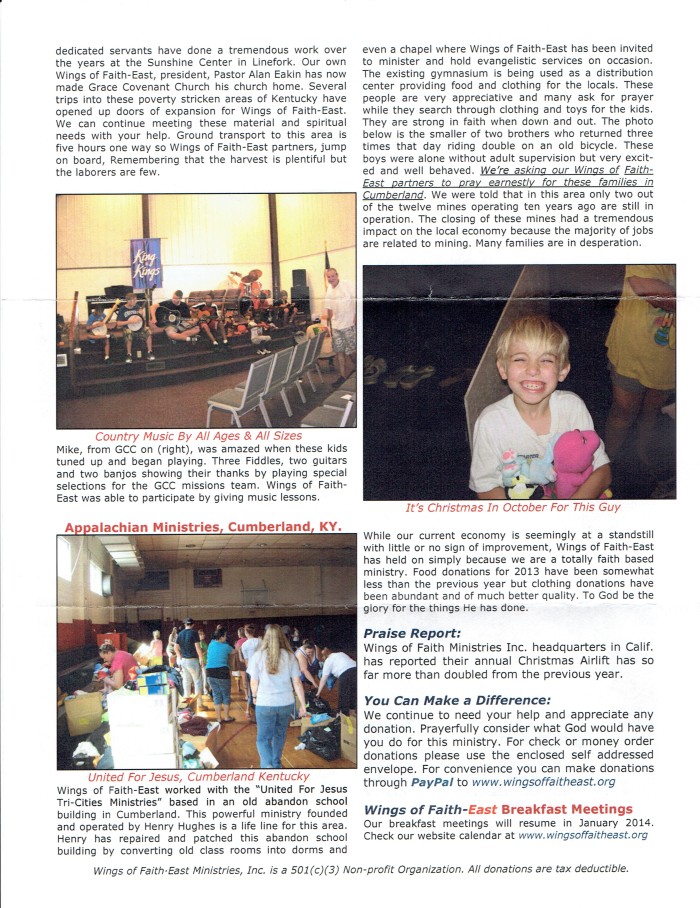 WOF East Newsletter Dec-2013 Flyer page 2