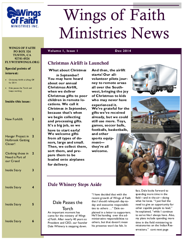 Wings of Faith Ministries News