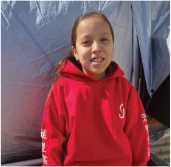 Girl with red jacket donation